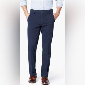 Dockers Mens Relaxed Fit Chino Pants Size 36/32 Blue Cotton  Flat Front